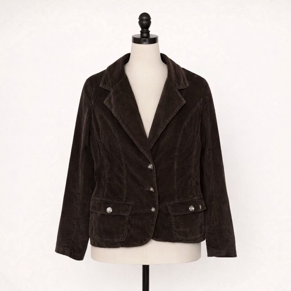 Liu Jo Ajay Brown Corduroy Blazer Jacket Vintage Style Size M